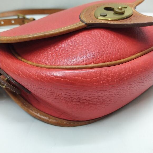 Dooney & Bourke All Weather Leather Red Flap Closure Crossbody Bag - Vintage - Picture 14 of 16